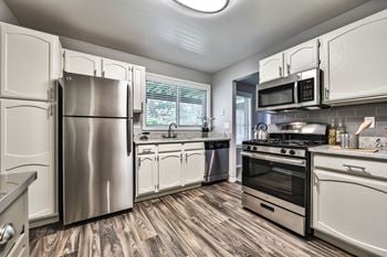Kitchen- wood-style flooring